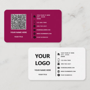 QR Code Info Logo Text Business Card Custom Colour