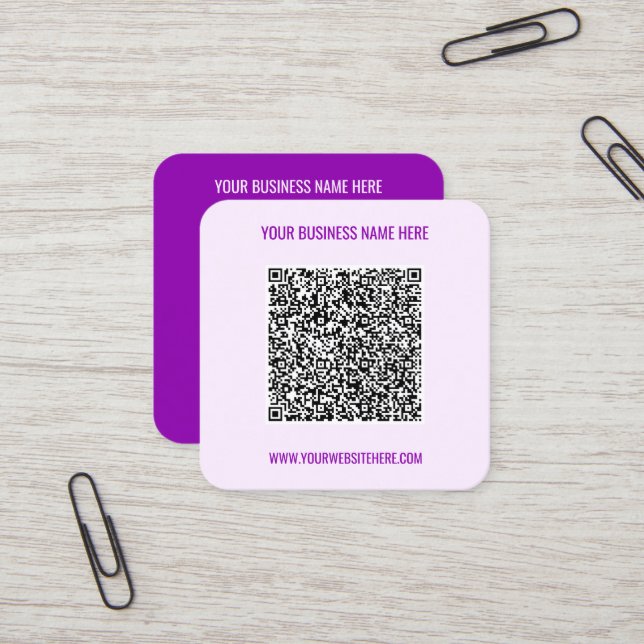 QR Code Info Nom Site Web Votre Carte de visite co (Devant/Arrière en situation)