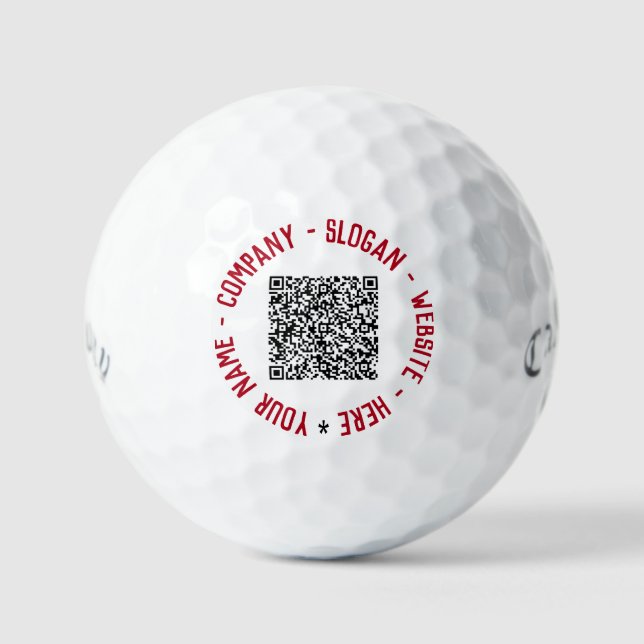 QR Code Info Text Colours Personalized Golf Balls (Front)