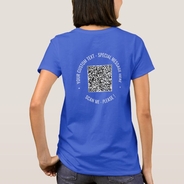  QR Code Info Text Modern Personalized T-Shirt (Back)