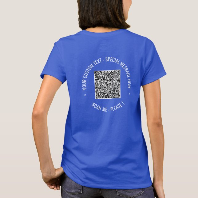  QR Code Info Texte T-shirt personnalisé moderne (Dos)