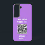 QR Code Info Your Special Message Surprise Gift Samsung Galaxy Case<br><div class="desc">Choose Colours and Font - Your Special QR Code Info and Custom Text Personalized Modern Gift - Add Your QR Code - Image or Logo - photo / Text - Name or other info / message - Resize and Move or Remove / Add Elements - Image / Text with Customization...</div>