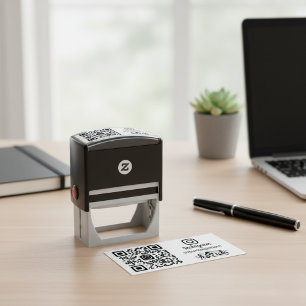 QR Code Instagram Mushroom Rubber Stamp