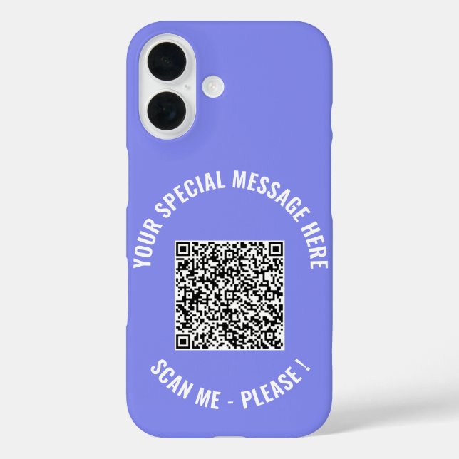 QR Code iPhone Case Example Custom Text and Colour (Back)