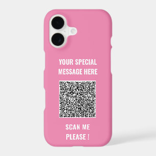 QR Code iPhone Case Template Custom Text and Colou