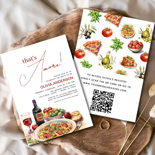 QR Code Italian That's Amore! Bridal Shower Invitation (Creator Uploaded)