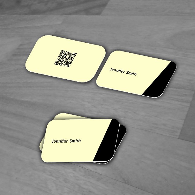 Qr Code Jaune Artiste moderne Carte de visite (Créateur téléchargé)