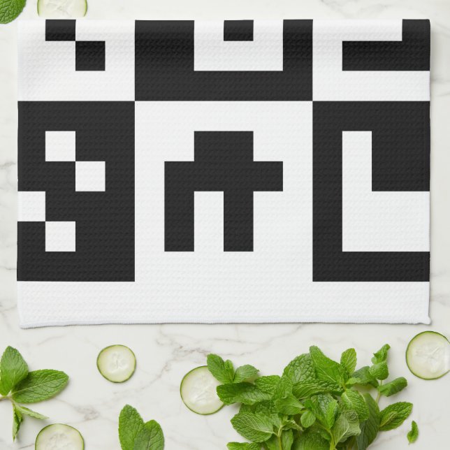 qr code kitchen towel (Folded)