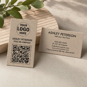 QR Code Kraft Paper Social Media Custom Logo Business Card