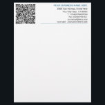 QR Code Letterhead Your Business Name Address Info<br><div class="desc">Custom Font and Colours - Your Professional Business Letterhead with QR Code - Add Your QR Code - Image / Business Name - Company / Address - Contact Information - Resize and move or remove and add elements / image with Customization tool. Choose font / size / colour ! Good...</div>
