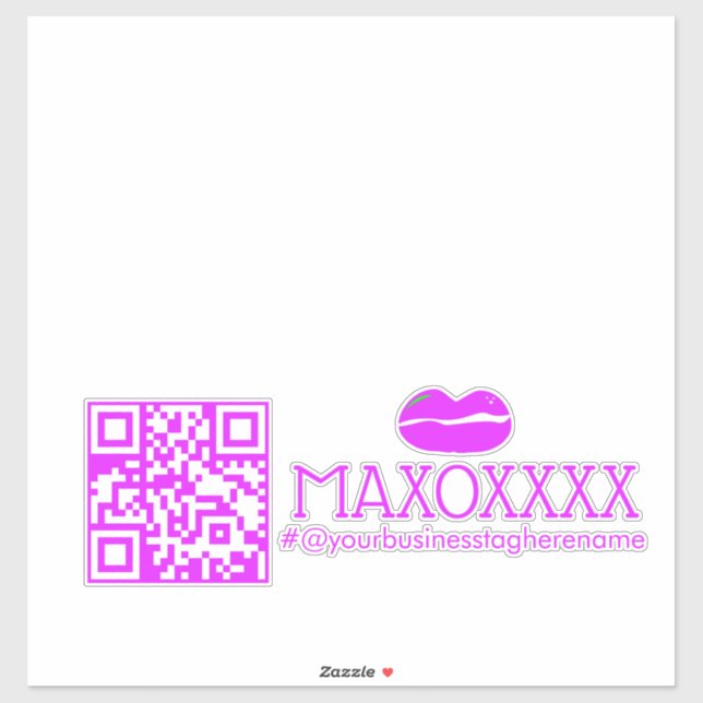 QR Code Lipgloss Business Name Car Decal  (Sheet)