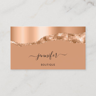  QR Code Logo Abstract Copper Stroke Brown Business Card