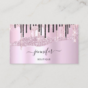 QR Code Logo Abstract Online Shop Pink Black Business Card