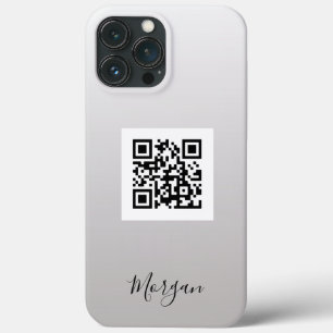 QR Code, Logo, Art or Photo Blk Name Gradient Grey iPhone 13 Pro Max Case