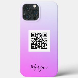 QR Code, Logo, Art or Photo, Name Gradient Fuchsia iPhone 13 Pro Max Case