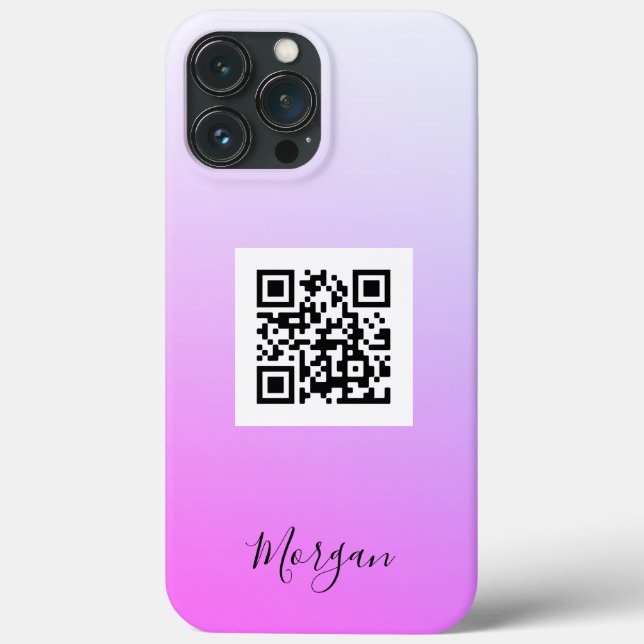 QR Code, Logo, Art or Photo, Name Gradient Fuchsia Case-Mate iPhone Case (Back)