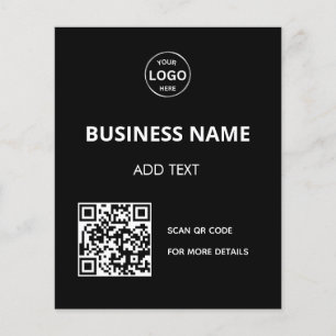 QR Code  Logo Black Modern Flyer