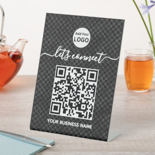 QR Code   Logo Black Scan to connect Pedestal Sign