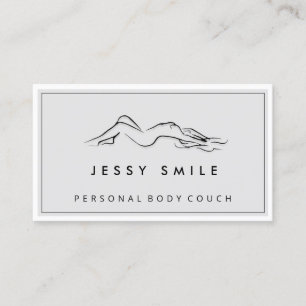 QR CODE Logo Body Sculpting Massage Care Grey Business Card