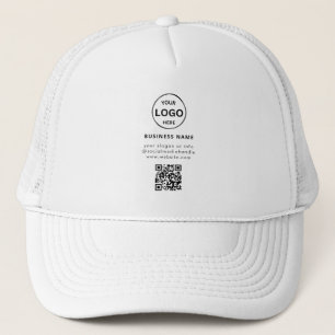 Qr Code Logo Business Minimalist Simple Trucker Hat