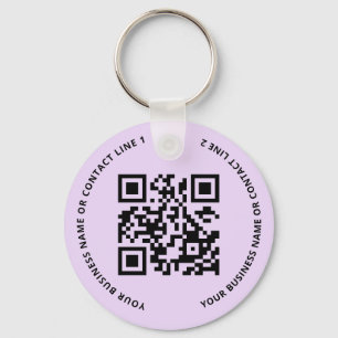 QR Code Logo Business Purple Keychain