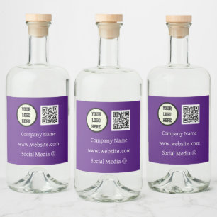 QR Code Logo Company Purple Business Corporate Liquor Bottle Label