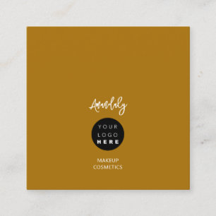 QR Code Logo Ground Earth Tone Minimalism    Square Business Card