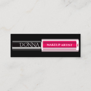 QR Code Logo Makeup Lipstick Gloss Red Mini Business Card