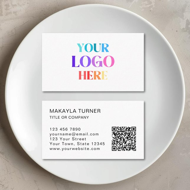 QR Code Logo Minimalist  Business Card (Creator Uploaded)