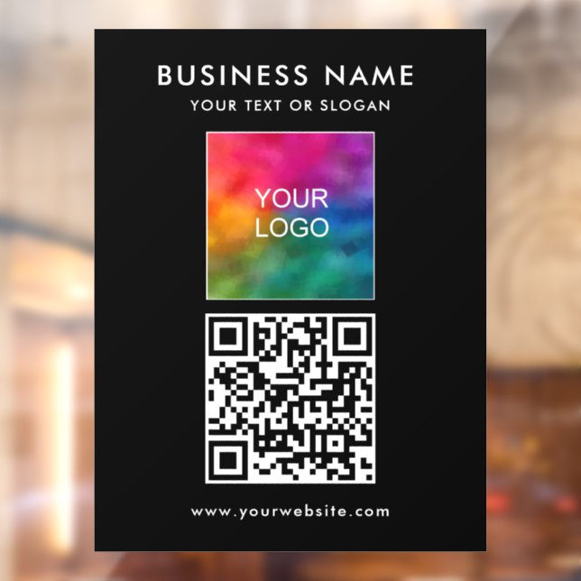 QR Code Logo Modern Simple Template Vertical Window Cling (Sheet 2)