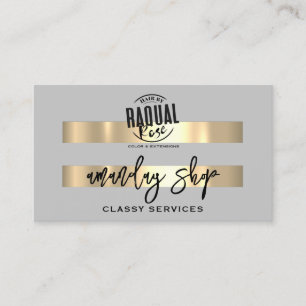 QR Code Logo Online Shop Gold Grey Modern Business Card