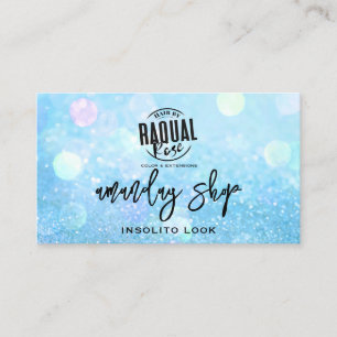 QR Code Logo Online Shop  Holograph Oceanic Blue  Business Card