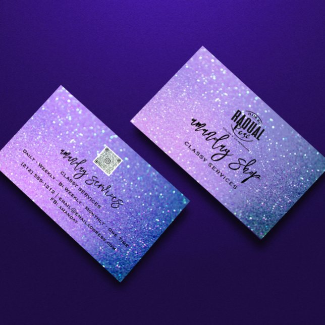 QR Code Logo Online Shop Holographic  Business Car Card (Creator Uploaded)