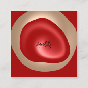 QR Code Logo Red Abstract Blush Minimalism  Square Business Card