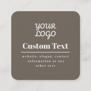 QR code & Logo Retro-Modern Modern Beige & Grey Square Business Card