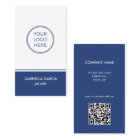 QR Code Logo Simple Blue Business Card