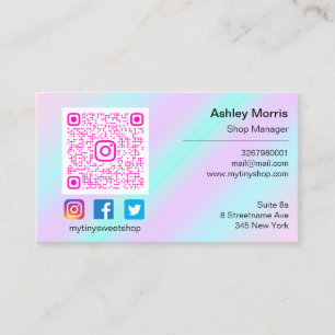 QR Code Logo Social Media Online Shop Insert