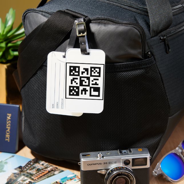 qr code luggage tag (Front & Back)