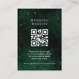 Qr Code Magical Dark Emerald Green Enclosure Card