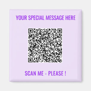 QR Code Magnet Gift with Custom Text and Colours