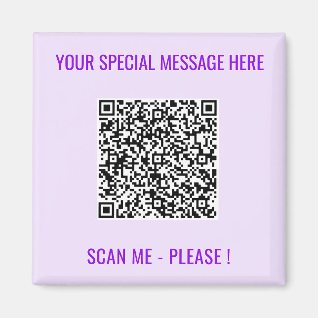 QR Code Magnet Gift with Custom Text and Colours (Front)