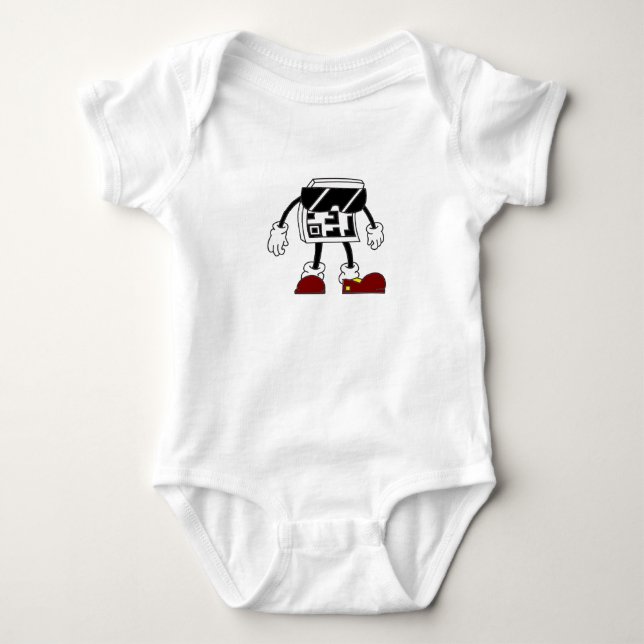 QR Code Man: Scan the Future Baby Onepiece  Bodysuit (Front)