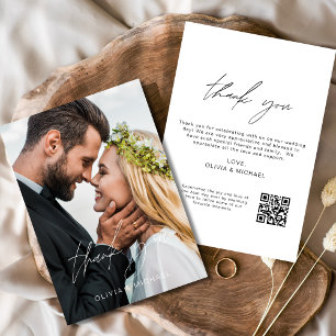 QR Code Mariage Merci photo minimaliste