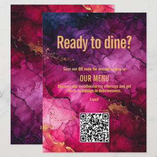QR code menu Elégance céleste marbre