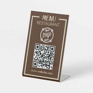 QR Code Menu for Restaurants touchless Modern Pedestal Sign