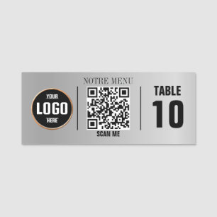 QR Code Menus - Custom Engraved Plate Durable Name Tag