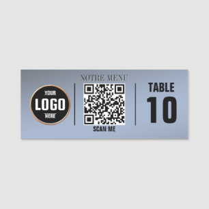 QR Code Menus - Custom Engraved Plate Durable Name Tag