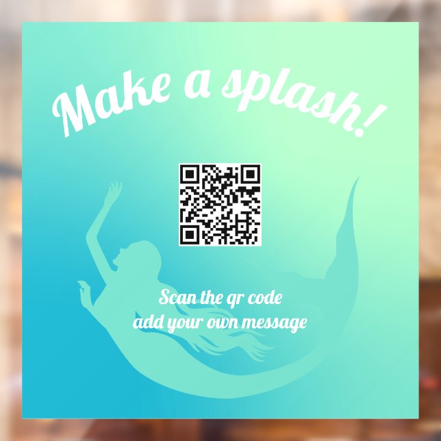 Qr code Mermaid Make A Splash Window Cling  (Sheet 2)