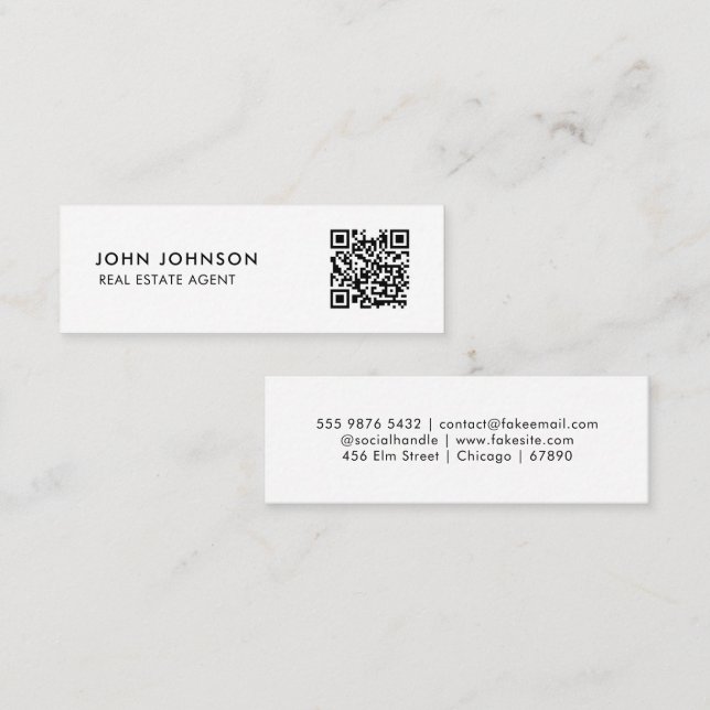 QR Code Mini Business Card (Front/Back)