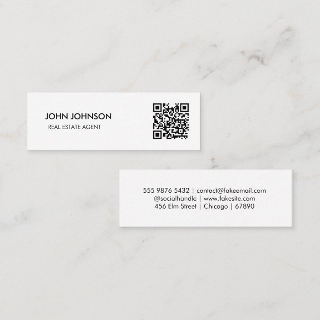 QR Code Mini Business  Mini Business Card (Front/Back)
